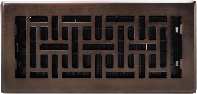 Decor Grates AJH410-RB Oriental Floor Register, 4x10 Inches, Rubbed Bronze - Image 2