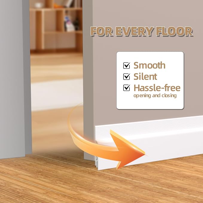 KNEELISA 78" Black Under Door Draft Stopper Interior - Image 7