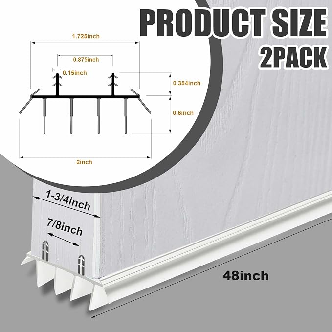 Pushglossy 2 Pcs Door Bottom Seal - Image 2
