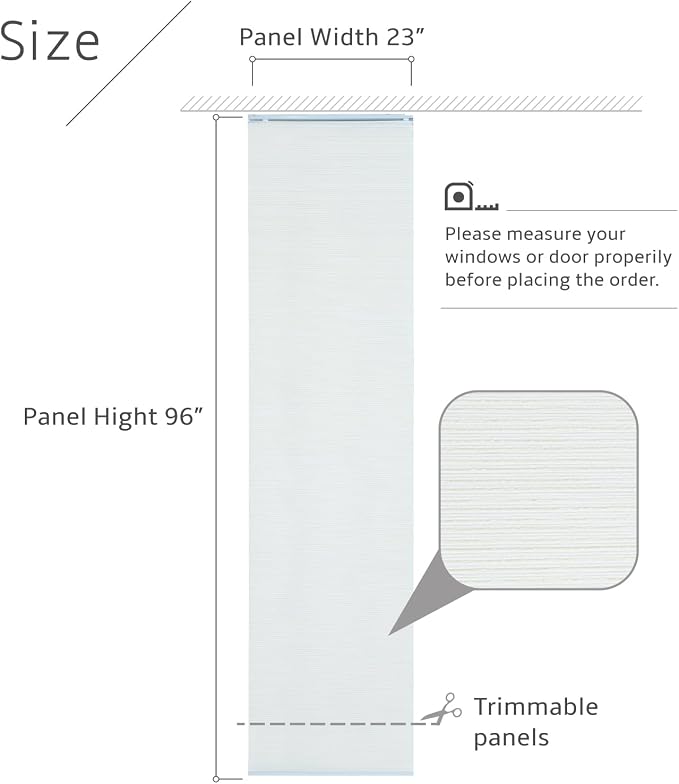 Replacement Fabric Panels for Sliding Glass Door, Fabric Only, Natural Woven - Image 4