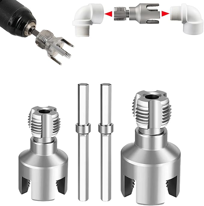 PVC Pipe Threader Kit, 3 Piece Set, Internal and External Threading, Compatible - Image 7