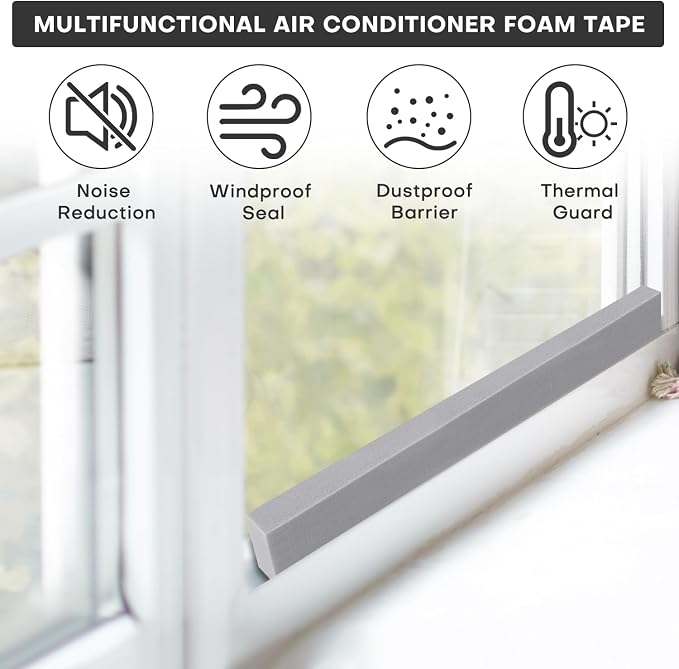 4Pcs 2" x 1" x 6.5Ft AC Window Seal Kit - Image 6