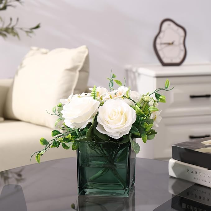 Square Glass Vases Set of 6, Small Vase - Image 7