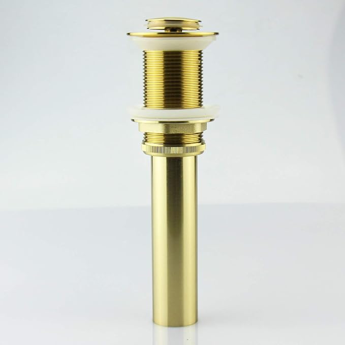 Bathroom Sink Pop Up Drain Without Overflow, Small Cap, Brushed Gold - Image 2