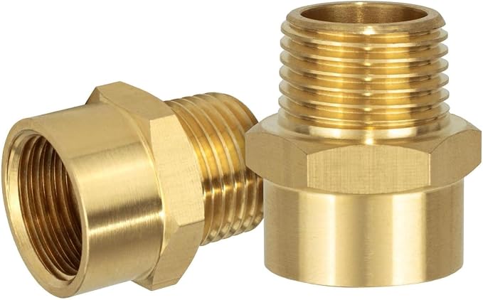2Pieces Brass Plumbing Connector 1/2Inch G Thread to Male Thread Conversion - Image 4