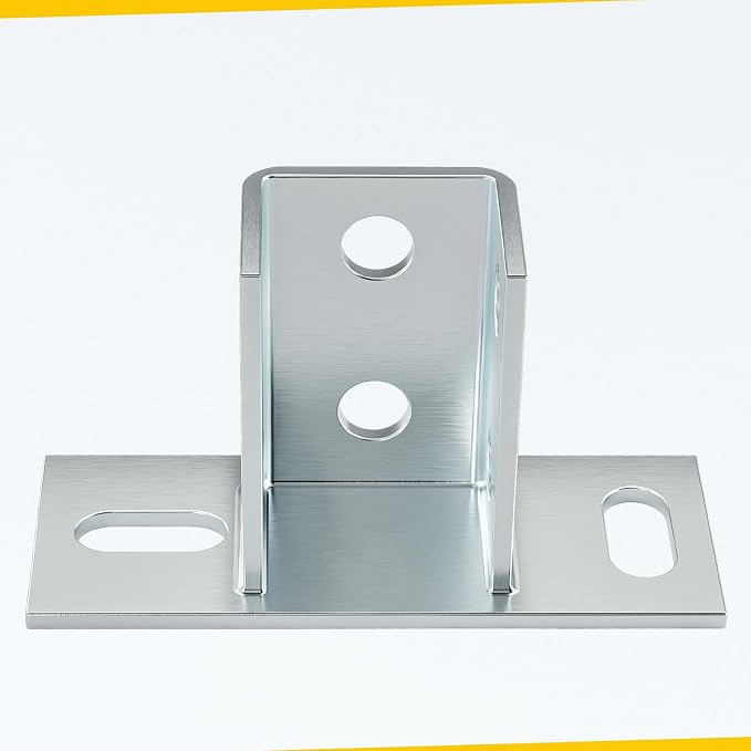 4 Pack U Post Base for 1-5/8" Strut Channel, Floor Ground Mount Bracket | Heavy - Image 4