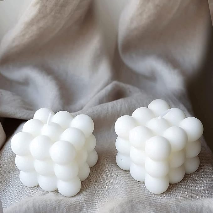 2PCS White Bubble Candles - Image 6