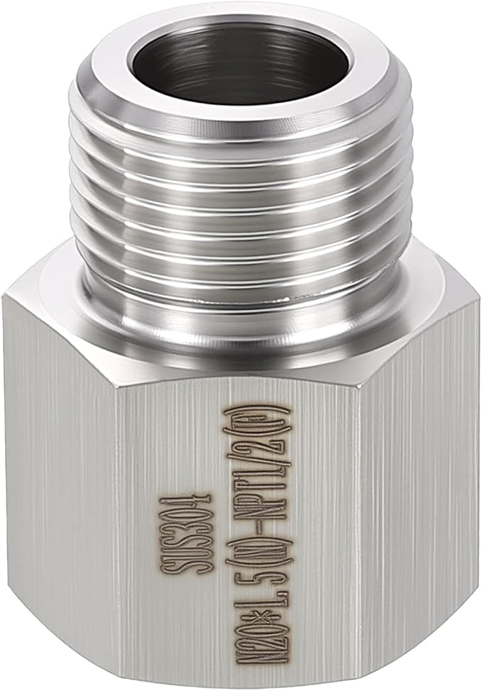 1 Pack 304 Stainless Steel Male to FeMale Adapter, M20*1.5 Male x 1/2" FeMale by Rebower