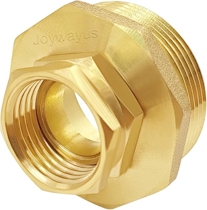 Joywayus Brass Swivel Pipe Fitting 3/4" GHT Female x 1-1/2"NPT Male | Garden by Joywayus