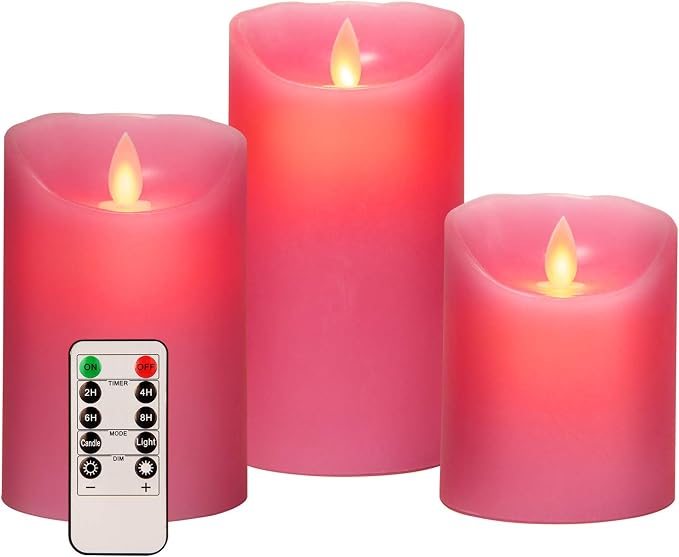 AKU TONPA 3" x 4" 5" 6" Set of 3 Flickering Flameless Candles Battery Operated by AKUTONPAFlamelessCandles