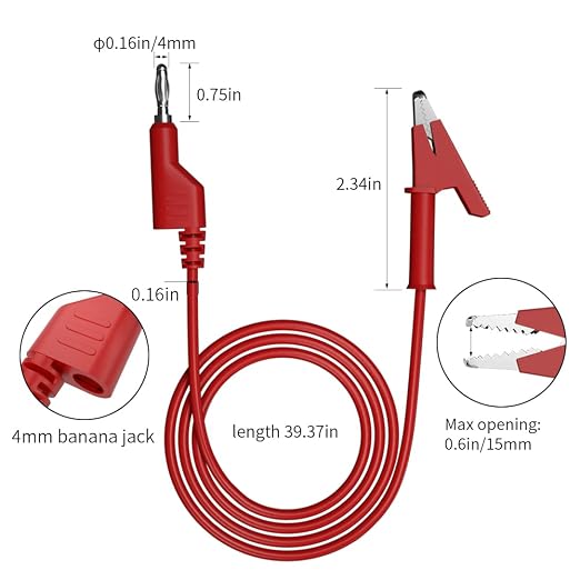 2pcs Alligator Clips Electrical Test Lead Dual Ended Crocodile Jumper Wire - Image 4