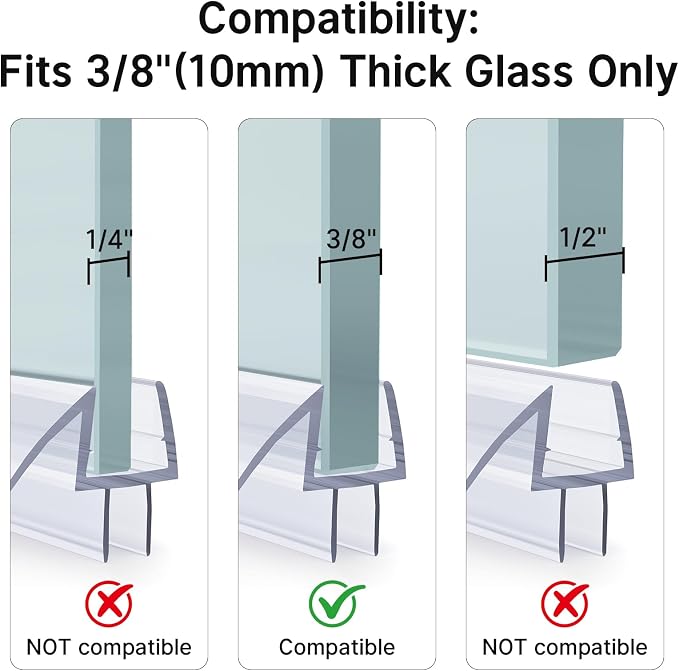 AmazerBath 3-Pack 15.75" Shower Door Bottom Seal - Image 4