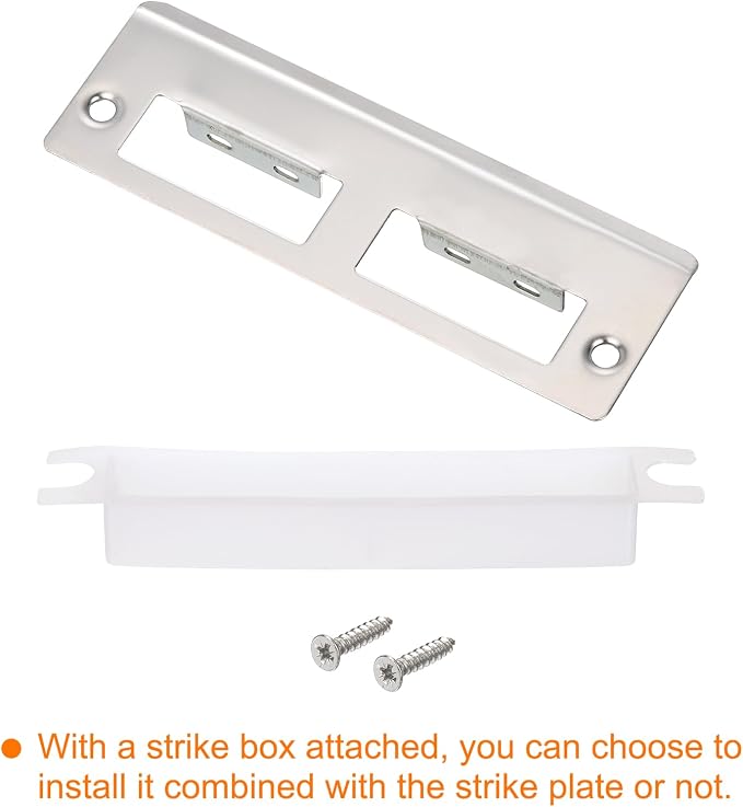 uxcell Door Strike Plate, 128mm x 42mm 201 Stainless Steel Latch Deadbolt - Image 3