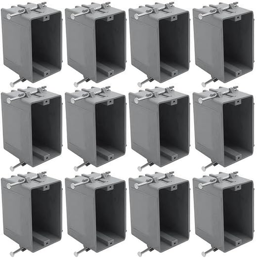 New Work Electrical Nail Outlet Box, 18 cu in, 12 Pack | Designed by XGGYA