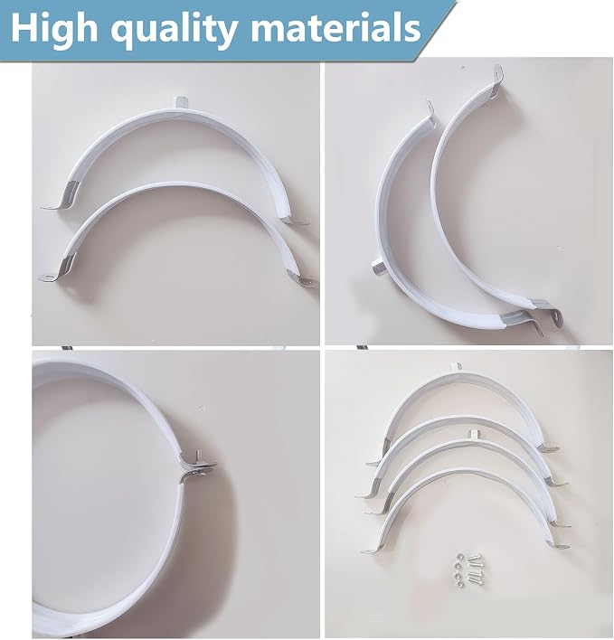 2 Sets 4" Inch Premium Hose Pipe Clamp，Heavy Duty Galvanized Iron Stove Pipe - Image 5