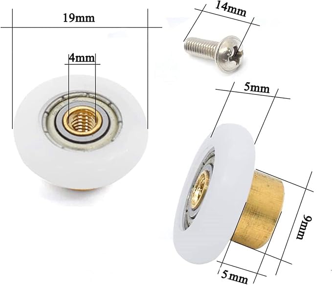 4 Sets Shower Door Rollers Runners Wheels Replacement Part Bathroom Glass - Image 4