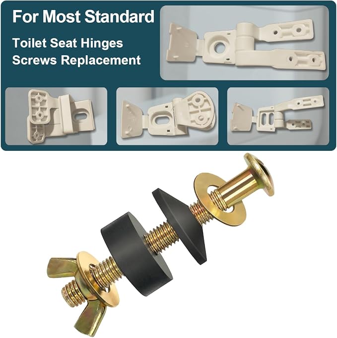 Toilet Seat Screws Replacement Kit, Toilet Seat Bolts Replacement Kit, Metal - Image 4
