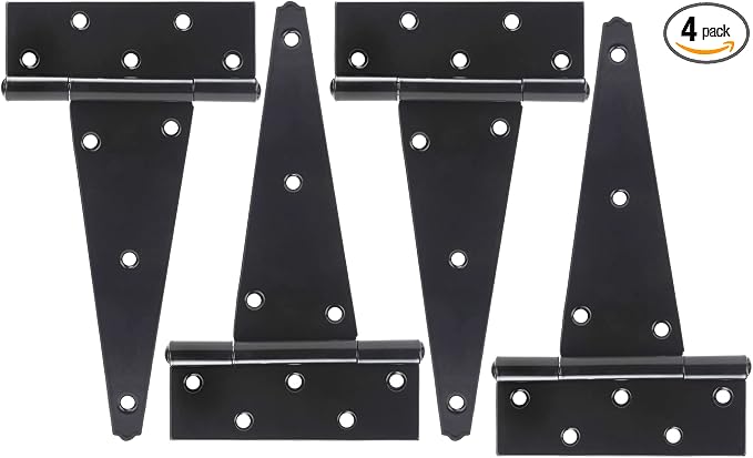 10 Inch T-Strap Shed Door Hinges Heavy Duty, Yard Door, Barn Door Gates by SANKINS