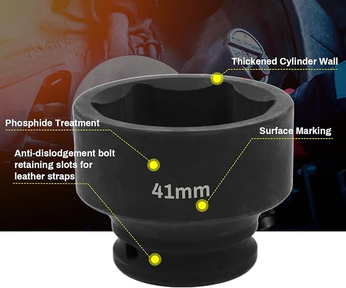 1/2" Drive 41mm Deep Impact Socket, 6 Point Chrome Molybdenum Steel Heavy Duty - Image 5