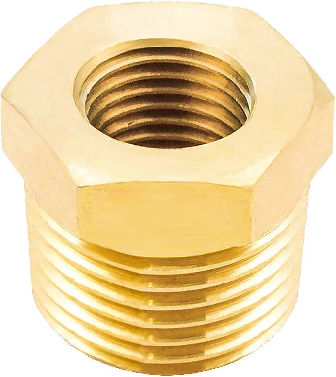 Joywayus 10Pcs Brass Reducing Hex Bushing 3/8" NPT Male to 1/4" NPT Female | - Image 4