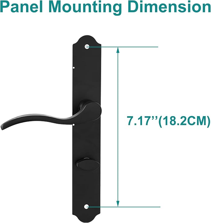 MaxxGeek Flat Slot Storm Door Handle Complete Set, Mortise Keyed Lever Mount - Image 3