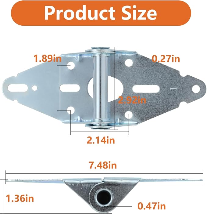 Garage Door Hinge #1, 14 Gauge Steel Replacement, Galvanized, 1 Pack | - Image 6