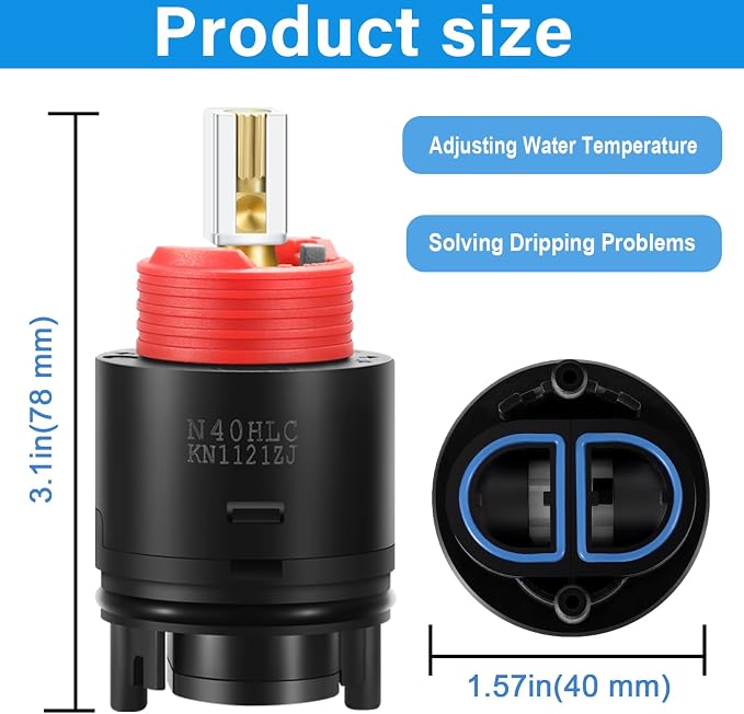 N40HLC Shower Cartridge, for RK7300-CART-3P, JH02BJ HL-40 Pressure Balancing - Image 2