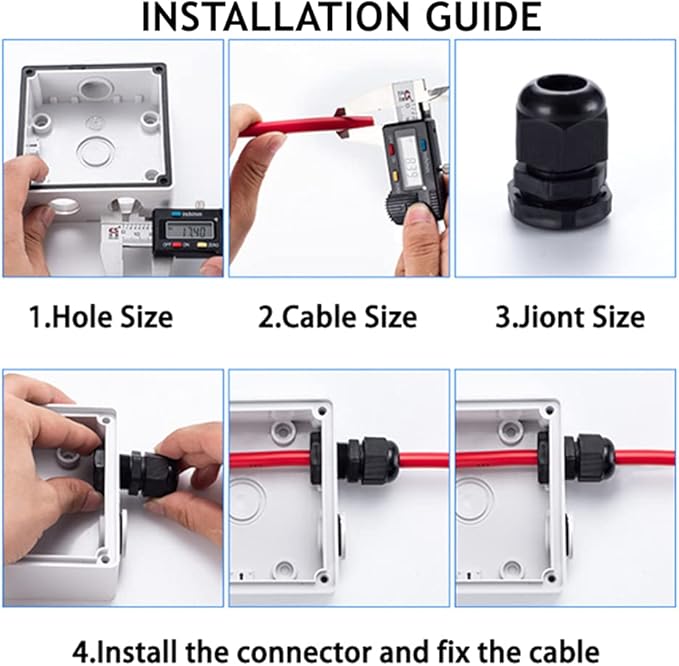 PENGLIN Cable Glands 1/2" NPT Nylon Cable Connector Adjustable | Effective - Image 6