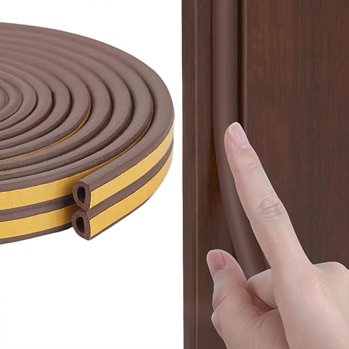Brown Door Weather Stripping, Self Adhesive Door Seal Strip, Door Soundproofing by Unknown