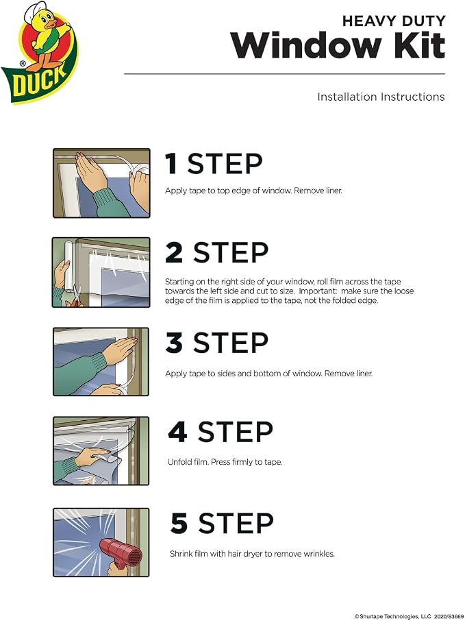 Duck Brand Rolled Window Insulation Kit: 62 in. x 210 in. / 5 pieces - Image 3