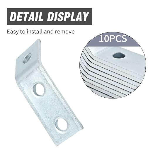Anxingo 10 Pcs 3/16" Thickness Channel Angle Bracket, 1-5/8" 3-Hole Corner - Image 4