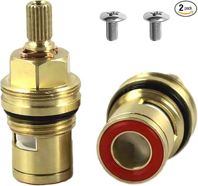 Faucet Valves, Brass Ceramic Stem Disc Cartridge Replacement Quarter Turn 1/2" by Unknown