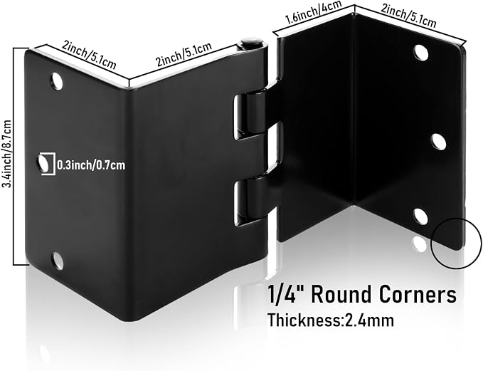 MIVIDE 4 Pack Offset Hinges Black Expandable Door Hinges, 3.5" Inch - Image 2