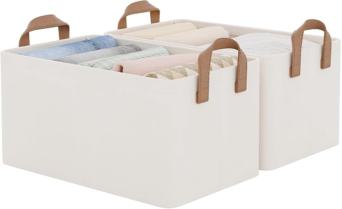 StorageWorks Fabric Storage Bins, Linen Closet Organizers, Metal Frame by StorageWorks