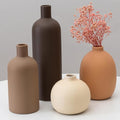 Neutral Ceramic Vase Set of 4, Modern Colors Home Decor, Rustic Farmhouse by JXINDUJU