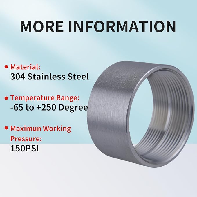 304 Stainless Steel 2 Inch NPT Female Thread Weld On Pipe Fitting Bung 2" NPT - Image 3