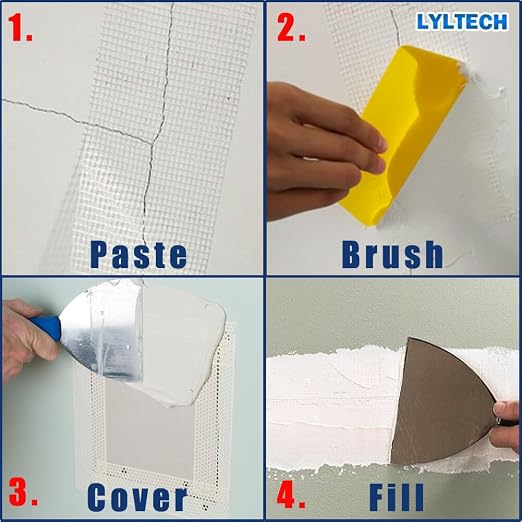 LYLTECH Fiberglass Drywall Mesh Tape 5.7in x 100ft Self-Adhesive Mesh | 13 Mesh - Image 6