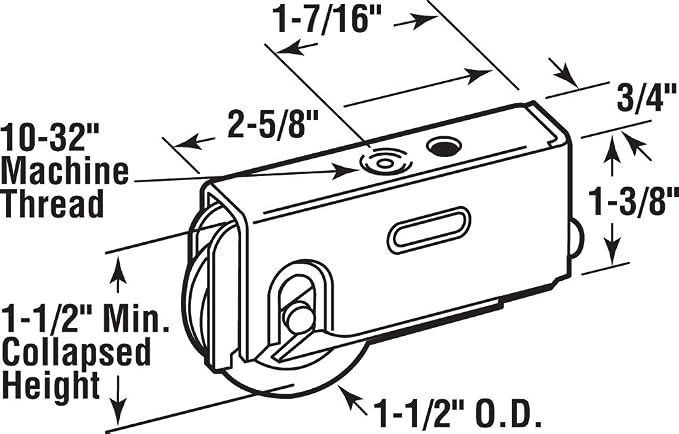 Prime-Line D 1563 1-1/2 In. Steel Roller Assembly - Image 2