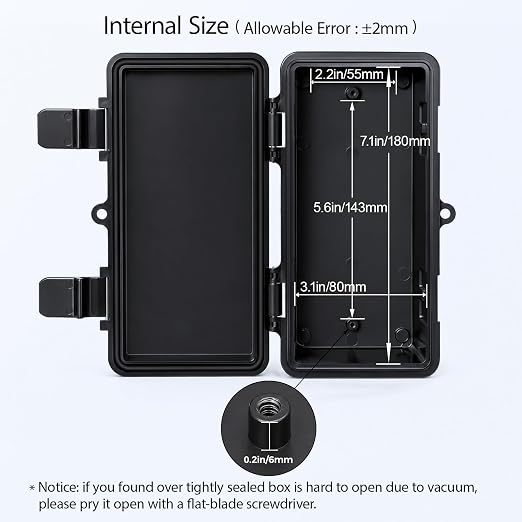LeMotech Junction Box IP67 Waterproof Electrical Box Outdoor ABS Plastic Hinged - Image 4