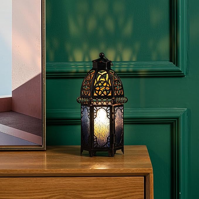 NEEDOMO Hanging Moroccan Lantern, 12.8'' Vintage Candle Holder, Metal Lanterns - Image 7