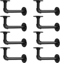 Storystore Industrial Pipe Shelf Brackets, 8 Pack Iron L-Shaped Shelving by Storystore