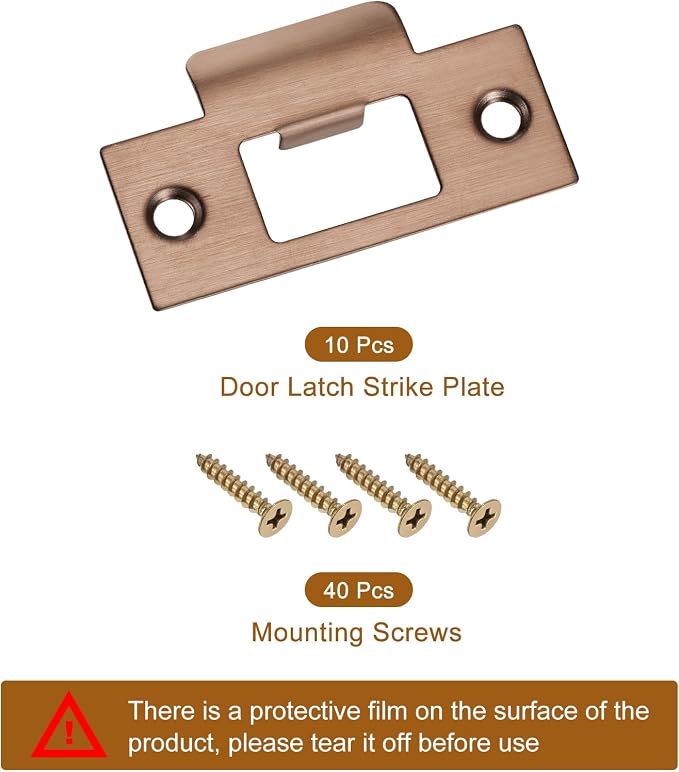 uxcell t Door Strike Plate, Rose Gold - Image 3