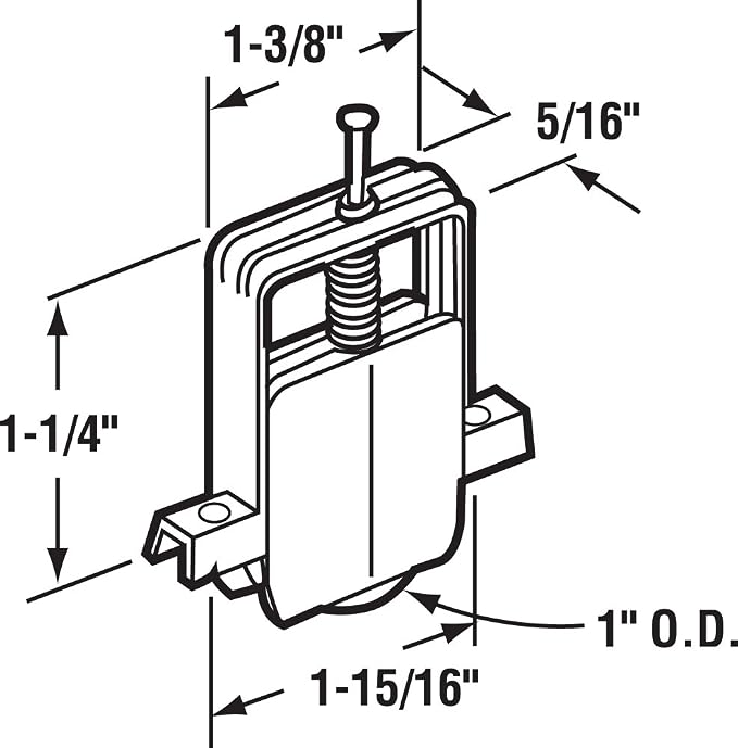 Prime-Line B 691 1 In. Nylon Sliding Screen Door Roller - Image 2