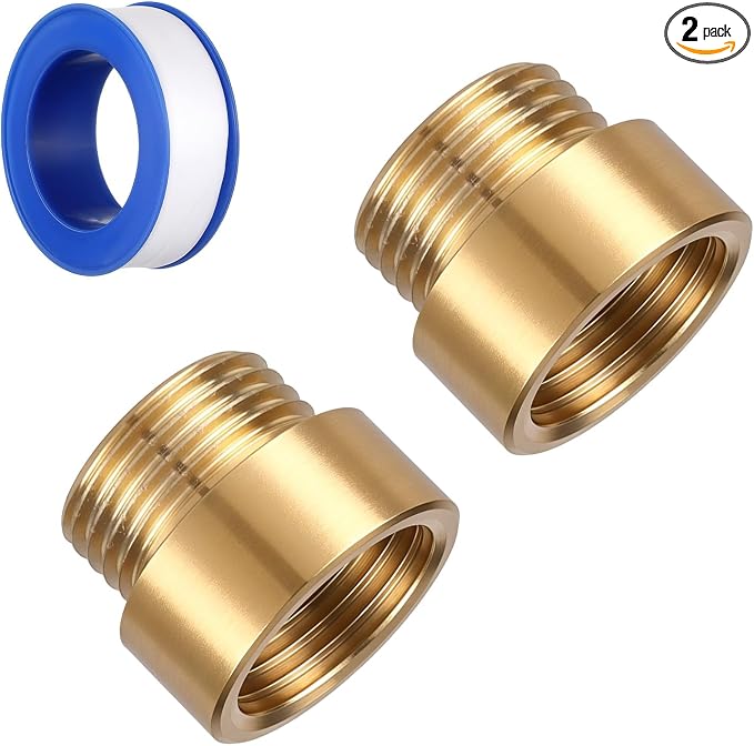 2 Packs 1/2 Male to Female Brass Fittings, Brass Pipe Fitting Adapter G Adapter by Unknown