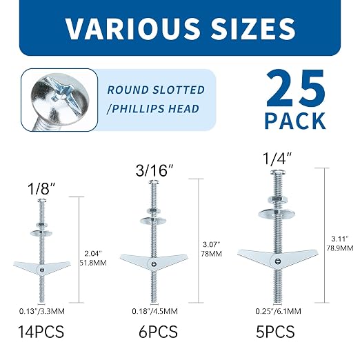 100Pcs 3 Sizes Hollow Wall Anchors - Image 2
