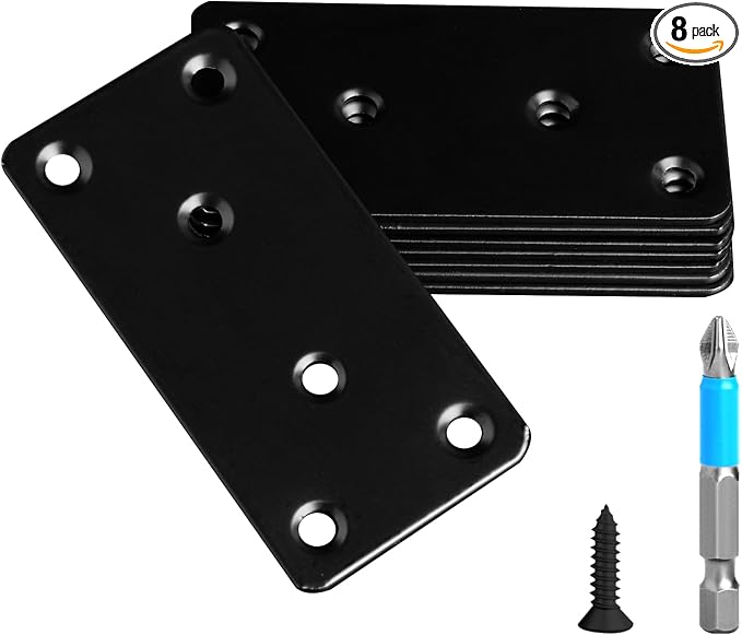 8 Pcs Mending Plate, 3.15 x 1.57 inch Stainless Steel Flat Plates by Anterrific