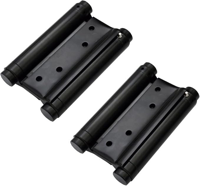 Pair of 5'' Stainless Steel Matte Black Double Action Spring Door Hinge - Image 2