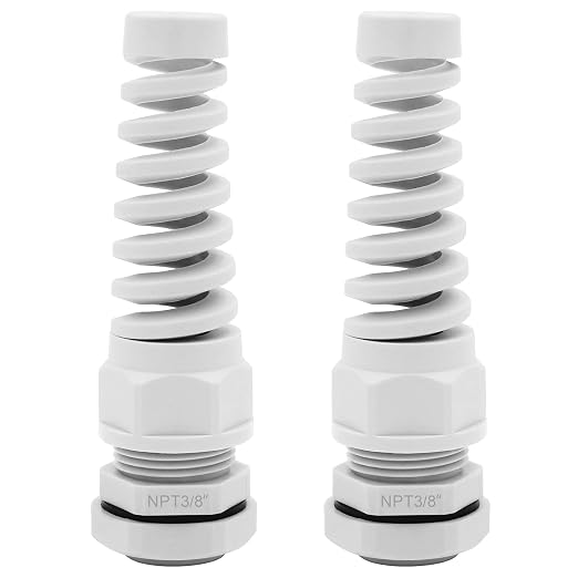 Strain Relief Cord Connector, LISTENJIALE 2Pcs NPT 3/8" Waterproof Cable Gland by LISTENJIALE