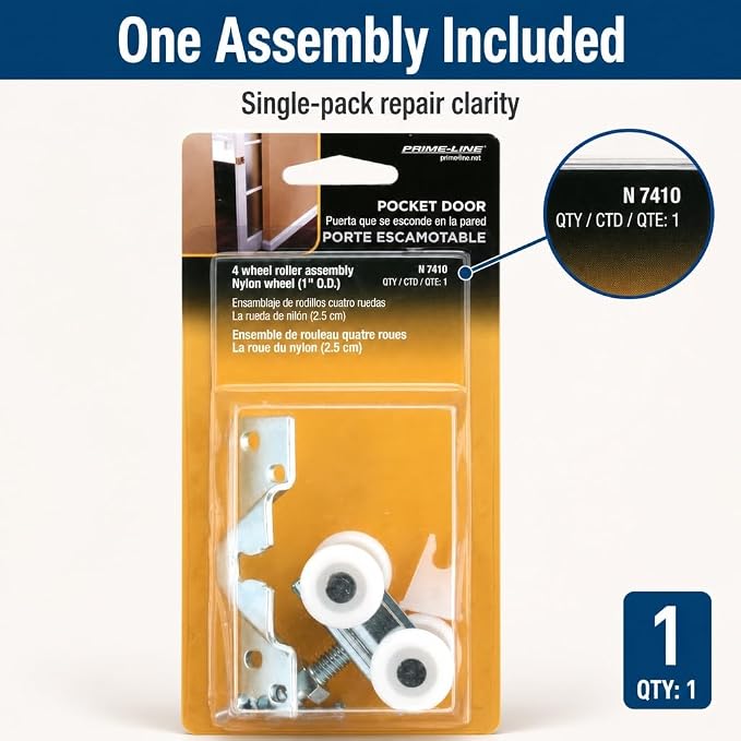 Prime-Line N 7410 Pocket Door Roller Assembly, 1 In., Single Pack | Convex - Image 5