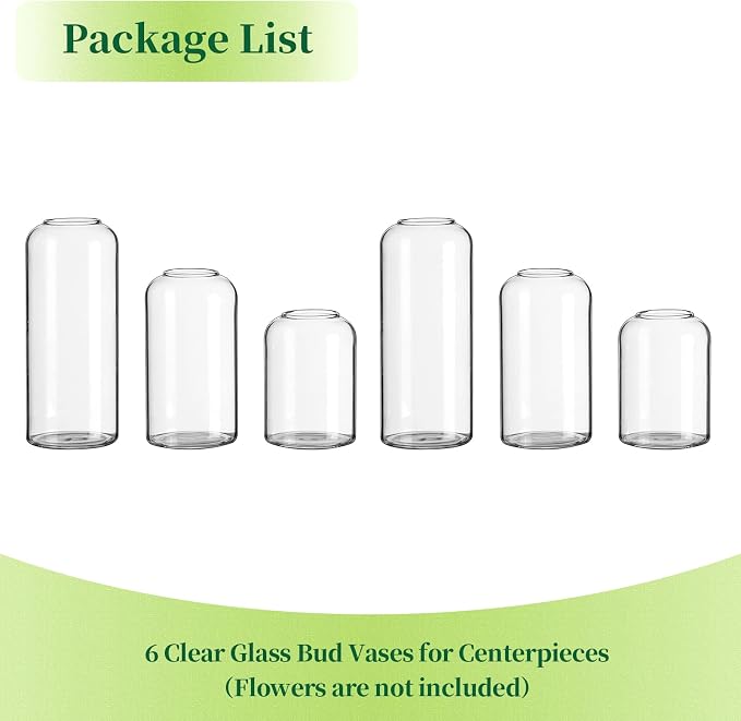 Hewory Glass Clear Modern Vase, Elegant Home Decor Floral Arrangements - Image 6
